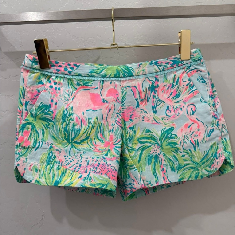 Lilly Pulitzer Tropical Print Shorts - Pink and Green